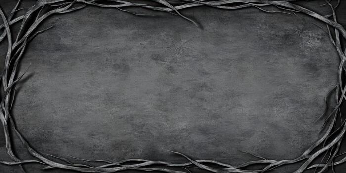 Gray textured background with dark branches framing it photo