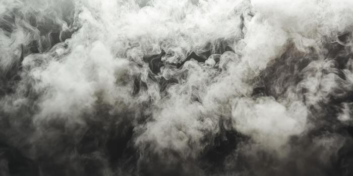 Dense smoke fills the air with swirling patterns and mystery photo