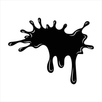 negro líquido salpicar con múltiple gotas y fluido bordes en un blanco antecedentes palabras clave salpicar, líquido, negro, agua, gota, líquido, húmedo, movimiento, dinámica, abstracto, diseño vector