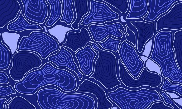 Abstract topographic map pattern in blue tones. organic shapes create a dynamic background. vector