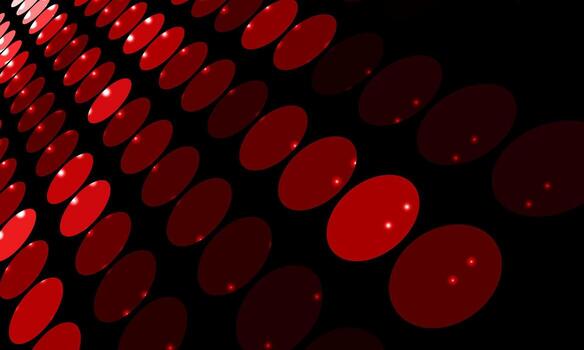 futurista rojo puntos modelo con ligero reflexión. el perspectiva y Encendiendo crear un futurista y moderno diseño. vector