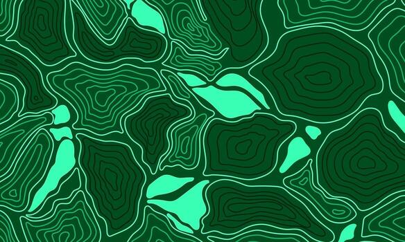 Abstract topographic map pattern in green tones. contour lines in various shades. vector