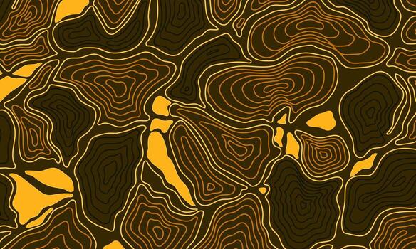 Abstract topographic map pattern in gold tones. luxury graphic lines. vector