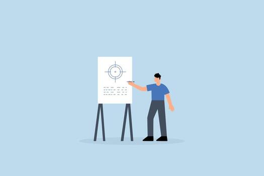 Scope of work, intelligent entrepreneur project coordinator outline tasks during conference vector