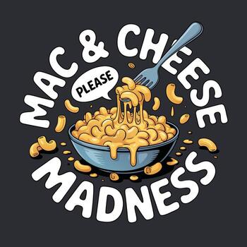Cheesy macaroni overflow bowl mac and cheese pasta vector
