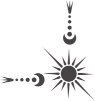 místico celestial frontera con Luna y estrellas adornos astrológico marco con espiritual elementos. divisor y fantasía esquina con modelo de esotérico astral decoración png