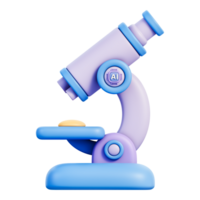 ai microscópio ícone para laboratório pesquisa biotecnologia análise artificial inteligência 3d ilustração png