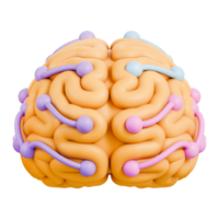 artificial inteligência cérebro com conectado nós simbolizando neural rede 3d ilustração png