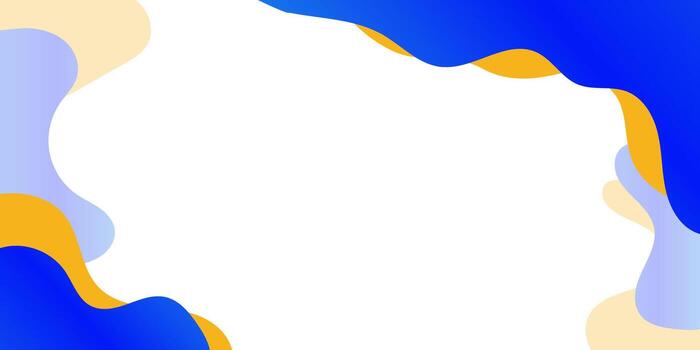 Abstract colorful fluid background with blue, yellow, and white shapes. vector