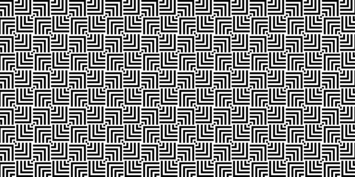 Seamless black and white geometric square pattern with abstract line design. vector
