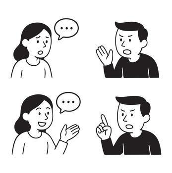 Communication styles - discussion and argument. vector