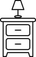 lámpara en cajón línea Arte icono ilustración para hogar interior diseño vector