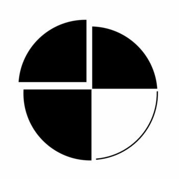 resumen negro y blanco geométrico tarta gráfico con minimalista diseño vector