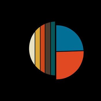 Abstract Geometric Chart Design with Bold Colors on Black Background vector