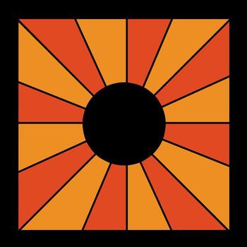 resumen geométrico modelo presentando radiante naranja y rojo segmentos vector