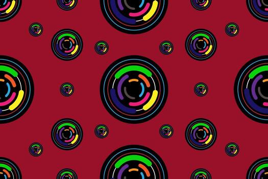 resumen circular modelo en rojo antecedentes. redondo circulo puntos sin costura modelo. vector