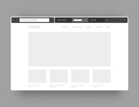 Minimalistic concept of web browser. Wireframes screens. Web window screen. vector