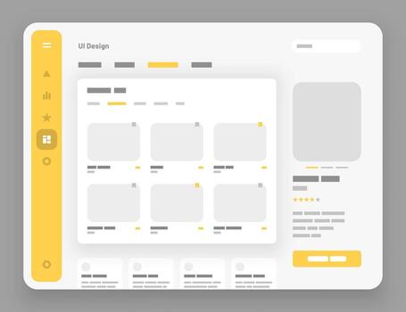 Concept for social media, online store, eservation. Wireframes screens. Dashboard UI and UX Kit design. For mobile app or website. vector