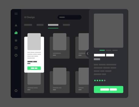 Social media, online store, hotel reservation. Wireframes screens. Dashboard UI and UX Kit design. Use for mobile app or website. vector
