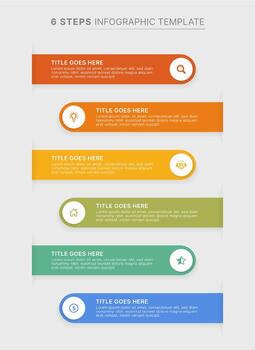 Modern List Infographic Design Template with Six Option vector