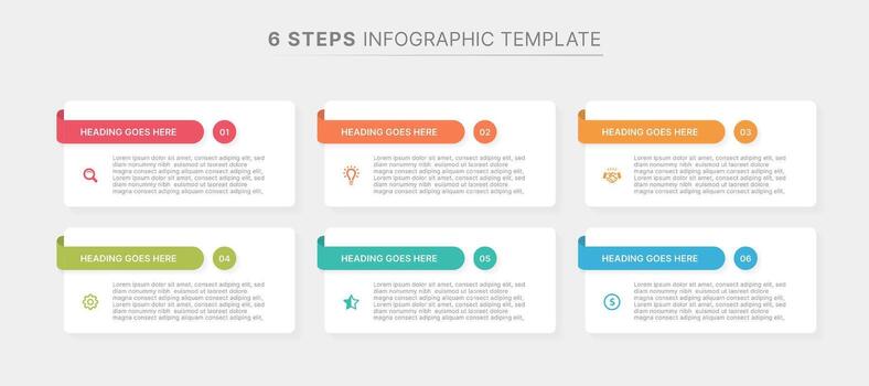 Simple List Business Infographic Design Template with 6 Options vector