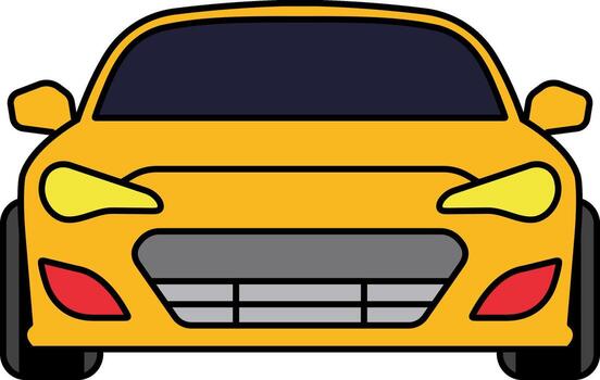 isolate illustration of front of a car vector