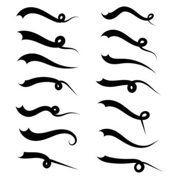 Swoosh set. Swoosh element simple design swoop underline typography. Swash and swooshes tails design template isolated on white background. Simple illustration. EPS 10 vector