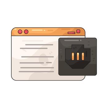 computadora Puerto en sitio web ventana vector