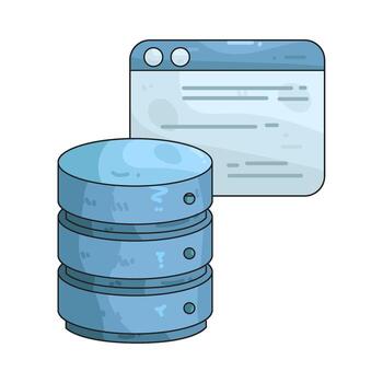 Illustration of Database with Webpage vector