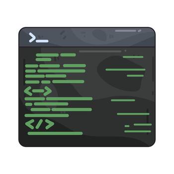 ilustración de fuente código en computadora pantalla vector