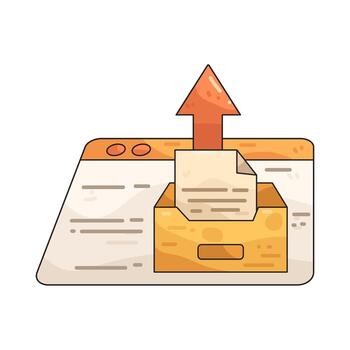 File Upload with Arrow and Box vector