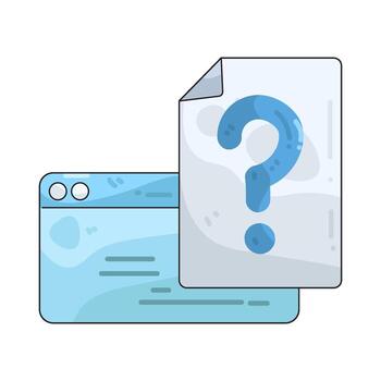 Question Mark on File with Website Illustration vector