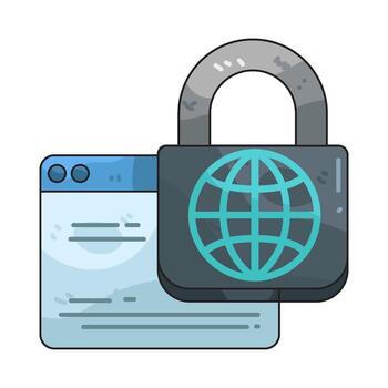 Internet Security with Padlock and Globe vector