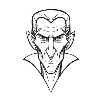 Mysterious vampire character with sharp features vector