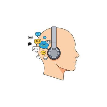 An icon set clip art for voice chat and public speaking, representing group discussion, spoken word, brainstorming, and online verbal communication for teamwork vector