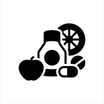 Solid icon supplement vector