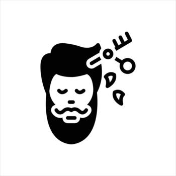 Solid icon barber vector