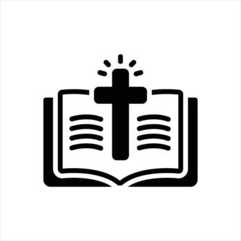 Solid icon bible vector