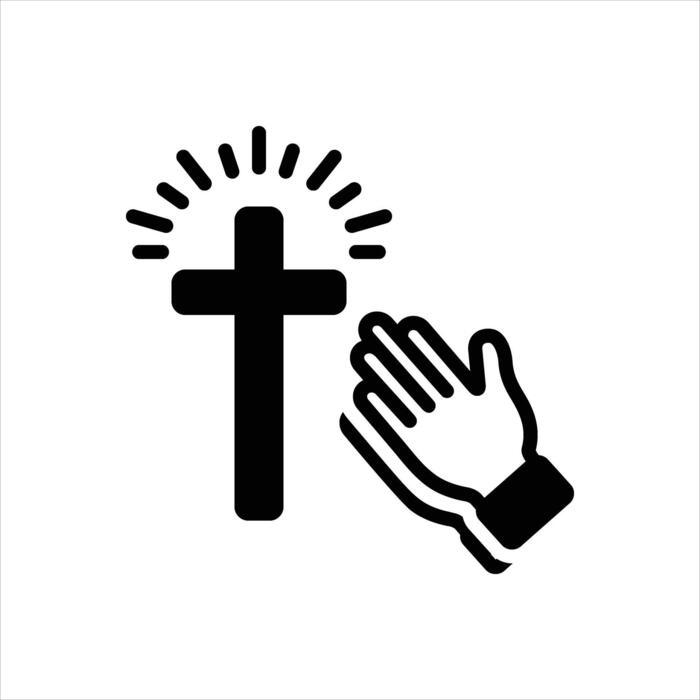 Praying Hands With Cross Vector Art, Icons, and Graphics for Free Download