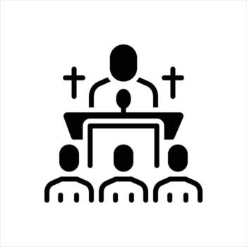 Solid icon congregation vector