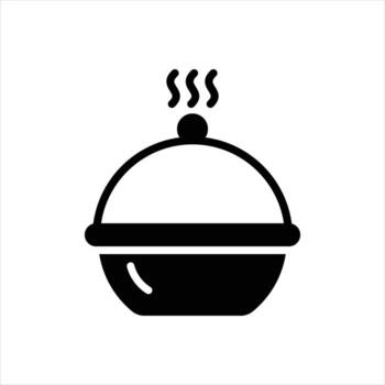 Solid icon casserole vector