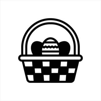 sólido icono cesta de Pascua vector