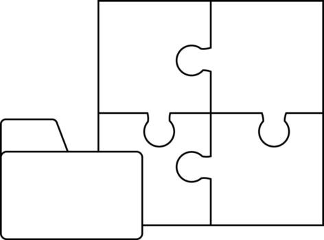 rompecabezas icono y carpeta icono con blanco antecedentes vector