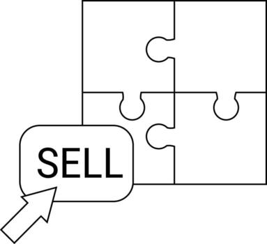 puzzle icon and sell button icon with white background vector
