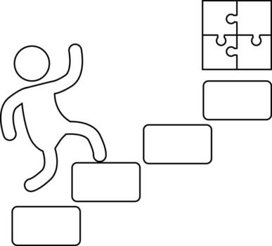 rompecabezas icono y escalera icono con blanco antecedentes vector