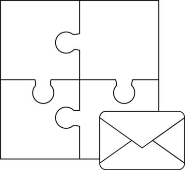 puzzle icon and message icon with white background vector