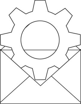 engranaje icono y abierto sobre icono en blanco antecedentes vector