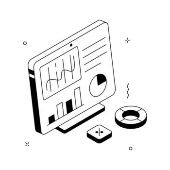 Modern Data Visualization Dashboard Illustration. vector