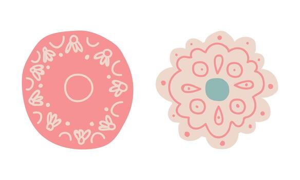 Cute Hand Drawn Saucer as Small Dishware for Serving Tea or Coffee Set vector