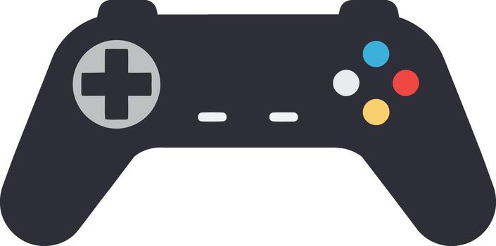 Modern dark grey game controller icon. vector